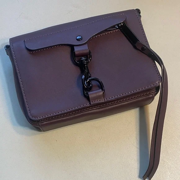 Rebecca Minkoff Plum Leather Mini Crossbody Bag with Gunmetal Hardware - Picture 6 of 6